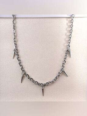 Spike Link Chain Necklace for Men Women Streetwear Punk Hip Hop Unisex Necklace